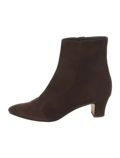 Pre-owned Manolo Blahnik Suede Boots In Brown