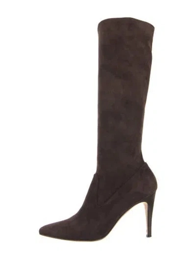 Pre-owned Manolo Blahnik Suede Boots In Brown
