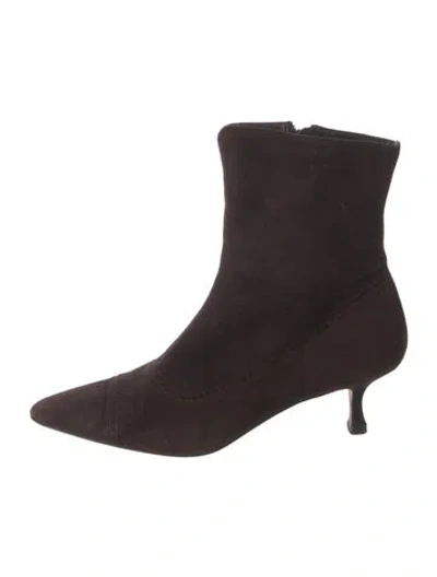 Pre-owned Manolo Blahnik Suede Boots In Brown