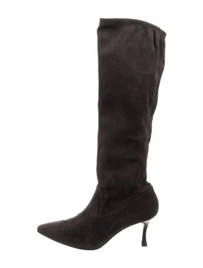 Pre-owned Manolo Blahnik Suede Boots In Brown