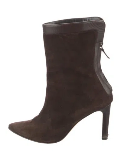 Pre-owned Manolo Blahnik Suede Boots In Brown