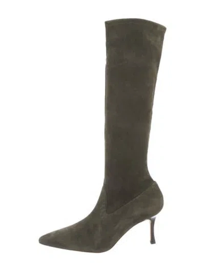 Pre-owned Manolo Blahnik Suede Boots In Green