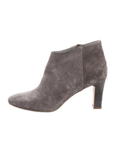 Pre-owned Manolo Blahnik Suede Boots In Grey