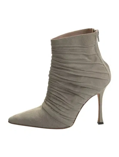Pre-owned Manolo Blahnik Suede Boots In Multicolor