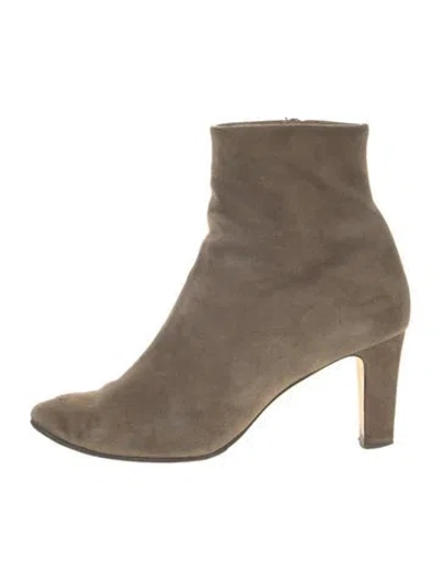 Pre-owned Manolo Blahnik Suede Boots In Neutral