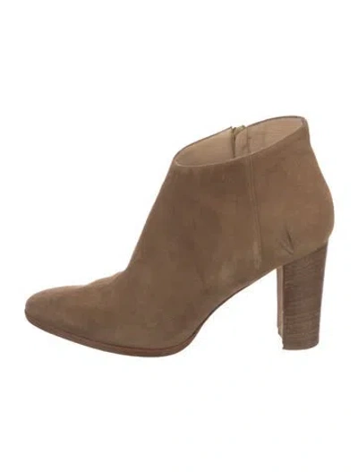 Pre-owned Manolo Blahnik Suede Boots In Neutral