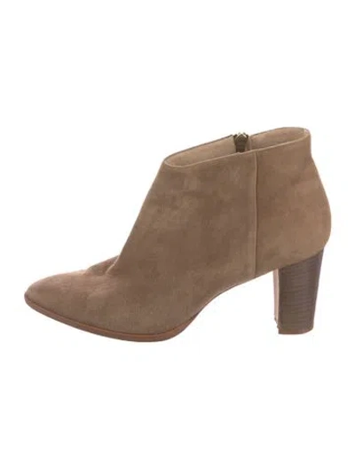 Pre-owned Manolo Blahnik Suede Boots In Neutral