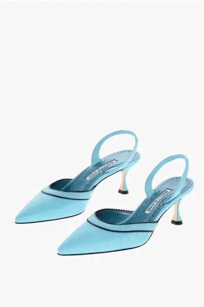 MANOLO BLAHNIK SUEDE BRONTIASLI SLINGBACKS WITH SPOOL HEEL 6CM