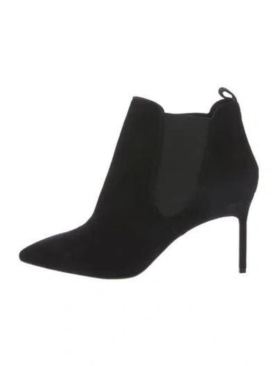 Pre-owned Manolo Blahnik Suede Chelsea Boots In Black