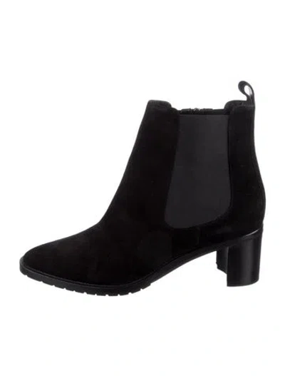 Pre-owned Manolo Blahnik Suede Chelsea Boots In Black