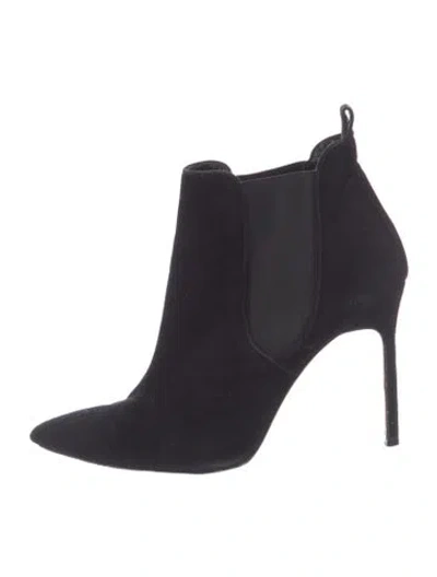 Pre-owned Manolo Blahnik Suede Chelsea Boots In Black