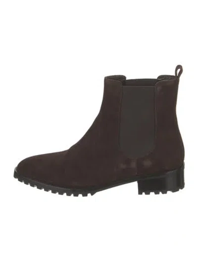 Pre-owned Manolo Blahnik Suede Chelsea Boots In Brown