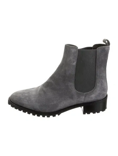Pre-owned Manolo Blahnik Suede Chelsea Boots In Grey