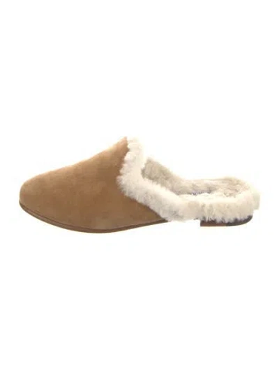 Pre-owned Manolo Blahnik Suede Colorblock Pattern Mules In Neutral