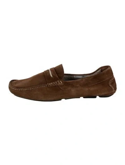 Pre-owned Manolo Blahnik Suede Drivers In Brown