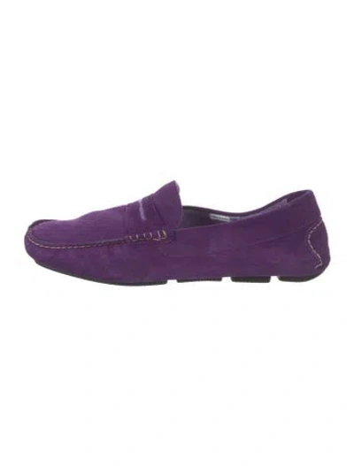 Pre-owned Manolo Blahnik Suede Drivers In Purple