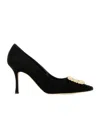 Manolo Blahnik 70mm Hangisi Crystal-buckle Pumps In Black