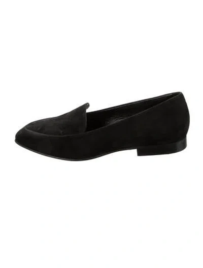 Pre-owned Manolo Blahnik Suede Loafers In Black