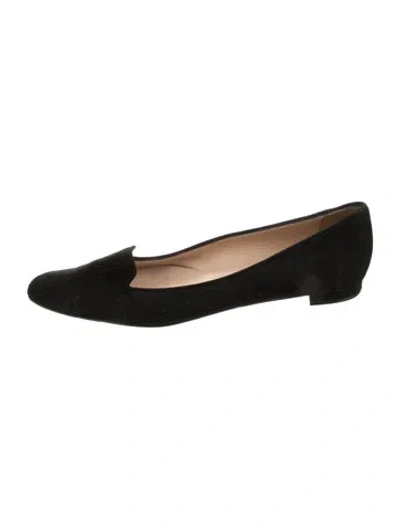 Pre-owned Manolo Blahnik Suede Loafers In Black