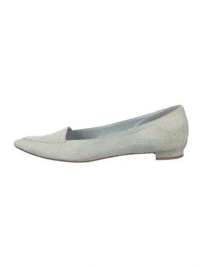Pre-owned Manolo Blahnik Suede Loafers In Blue