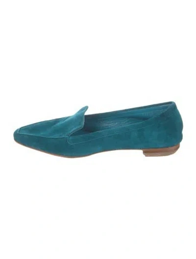 Pre-owned Manolo Blahnik Suede Loafers In Blue