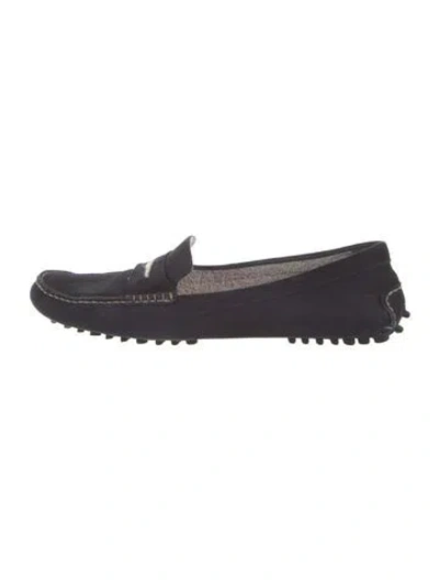 Pre-owned Manolo Blahnik Suede Loafers In Blue