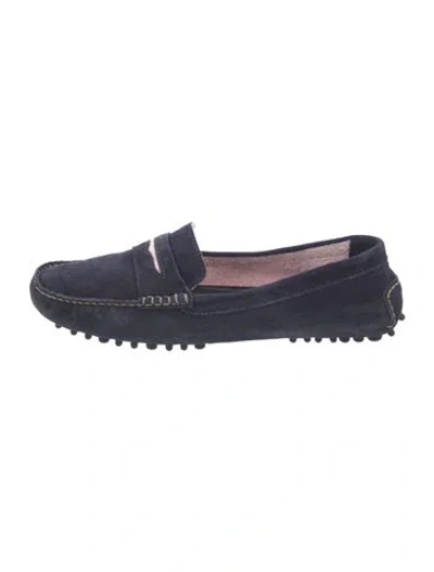 Pre-owned Manolo Blahnik Suede Loafers In Blue