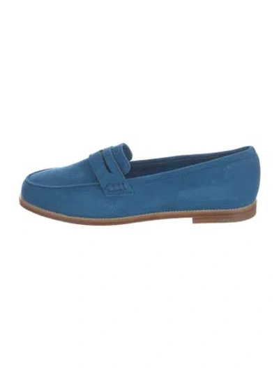 Pre-owned Manolo Blahnik Suede Loafers In Blue