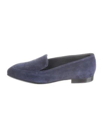 Pre-owned Manolo Blahnik Suede Loafers In Blue