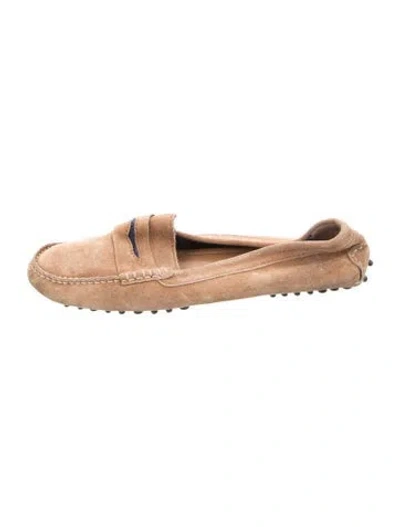 Pre-owned Manolo Blahnik Suede Loafers In Brown