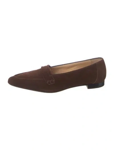 Pre-owned Manolo Blahnik Suede Loafers In Brown