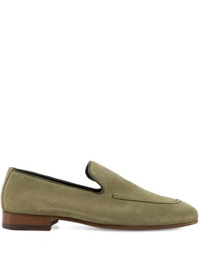 Manolo Blahnik Suede Loafers In Green