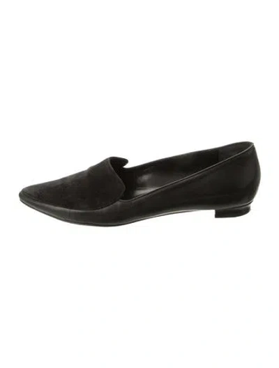 Pre-owned Manolo Blahnik Suede Loafers In Green