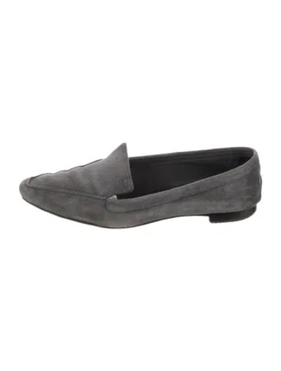Pre-owned Manolo Blahnik Suede Loafers In Grey