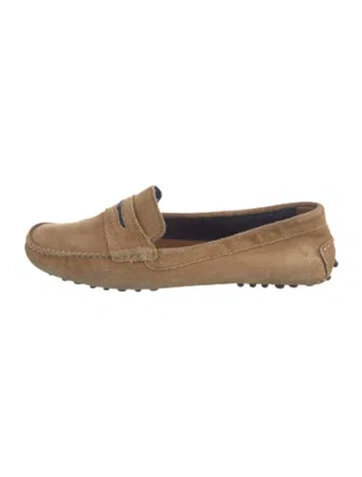 Pre-owned Manolo Blahnik Suede Loafers In Neutral