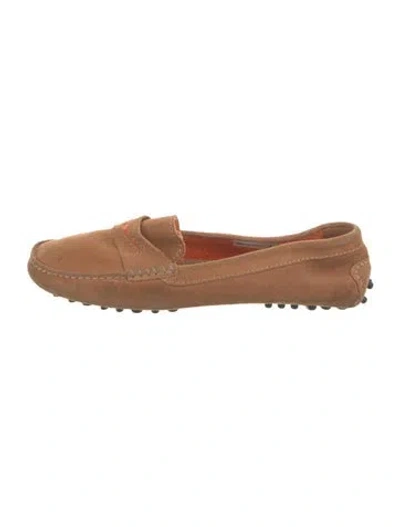 Pre-owned Manolo Blahnik Suede Loafers In Neutral