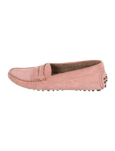Pre-owned Manolo Blahnik Suede Loafers In Pink