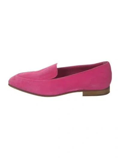 Pre-owned Manolo Blahnik Suede Loafers In Pink