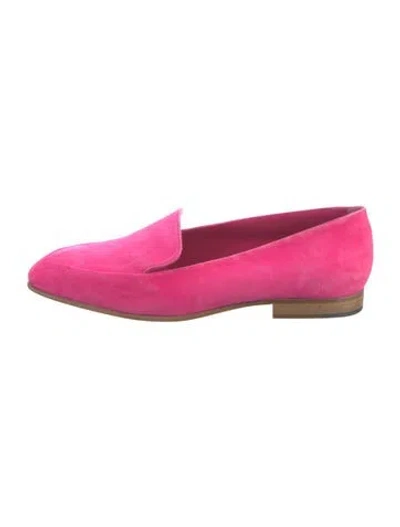 Pre-owned Manolo Blahnik Suede Loafers In Pink