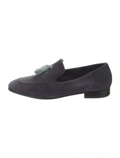 Pre-owned Manolo Blahnik Suede Loafers In Purple