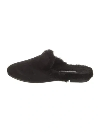 Pre-owned Manolo Blahnik Suede Mules In Black