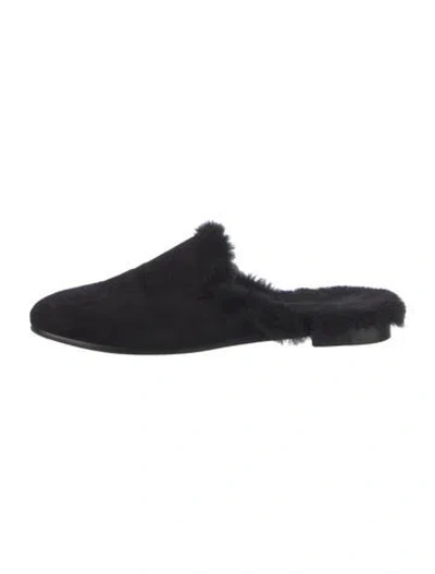 Pre-owned Manolo Blahnik Suede Mules In Black