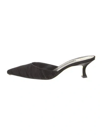 Pre-owned Manolo Blahnik Suede Mules In Black