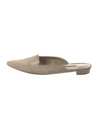 Pre-owned Manolo Blahnik Suede Mules In Brown