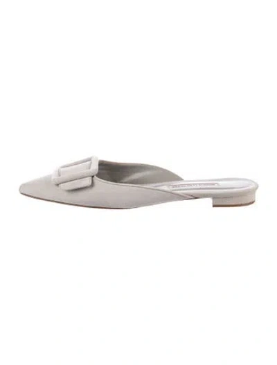 Pre-owned Manolo Blahnik Suede Mules In Multicolor