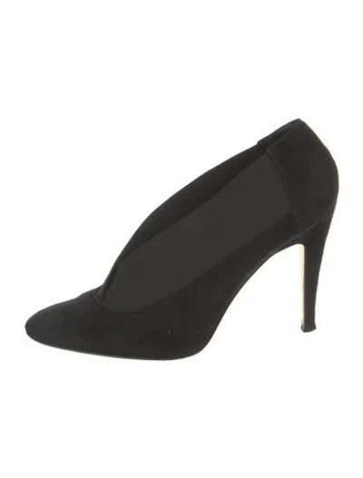 Pre-owned Manolo Blahnik Suede Pumps In Black