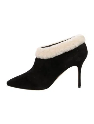 Pre-owned Manolo Blahnik Suede Pumps In Black