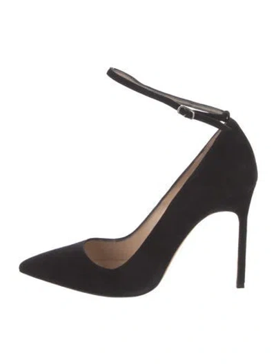 Pre-owned Manolo Blahnik Suede Pumps In Black