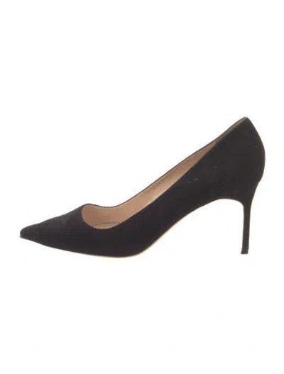 Pre-owned Manolo Blahnik Suede Pumps In Black