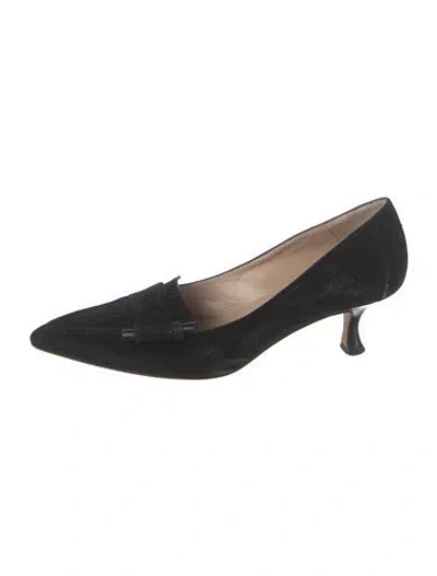 Pre-owned Manolo Blahnik Suede Pumps In Black